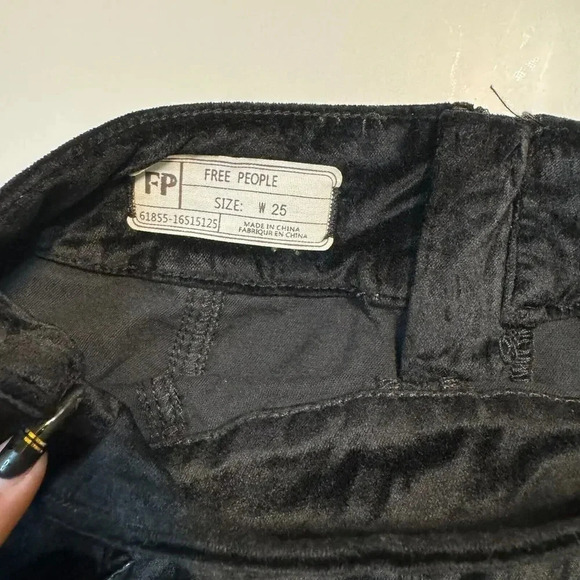 Free People Retro Velvet Mini Hi Rise Button Detail Back Zipper Size 25 - Picture 3 of 8